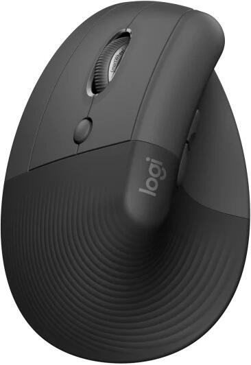 Logitech Lift Vertikální ergonomická myš pro Business, pro leváky, 2.4GHZ/BT, graphite/black (910-006495)