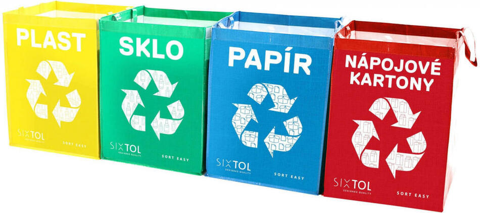 Tašky na tříděný odpad SIXTOL SORT EASY 4 CARTON, 4 x 36l