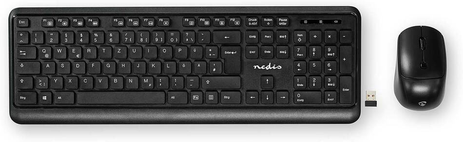 Sada Myši a Klávesnice NEDIS KBMCW100BKDE