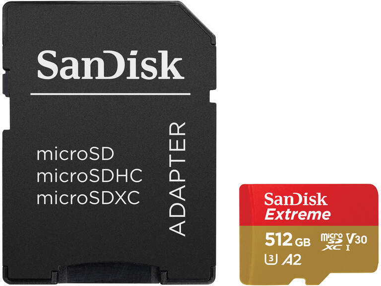 Sandisk sanDisk Extreme microSDXC 512GB 190MB/s + adaptér (SDSQXAV-512G-GN6MA)