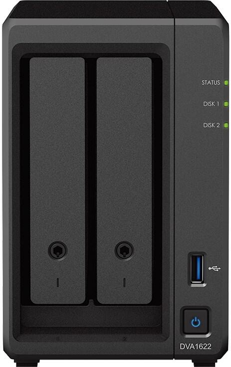 Synology DVA1622 Deep Learning NVR (4C / CeleronJ415 / 2,0-2,7GHz / 6GBRAM / IntelUHD600 / 2xSATA / 2xUSB3.2 / 1xGbE / 1xHDMI)