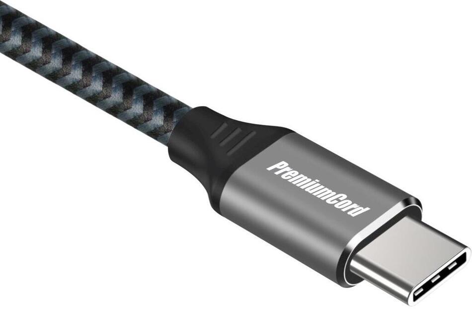 PremiumCord USB-C kabel ( USB 3.2 GEN 2, 5A, 100W, 20Gbit/s ) bavlněný oplet, 2m (ku31cq2)