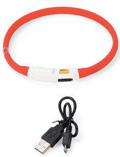 Obojek USB Visio Light LED nabíjecí 35cm červený Karlie