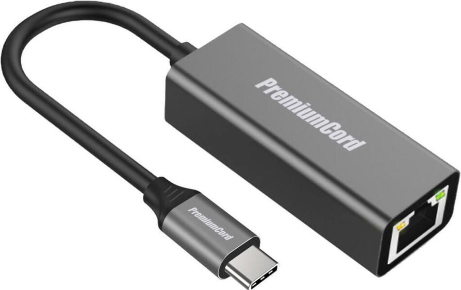 PREMIUMCORD Převodník USB-C na Gigabit kon. RJ45 (ku31ether02)