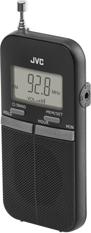Radiopřijímač JVC RA-E411B, kapesní, digitální FM tuner, černý