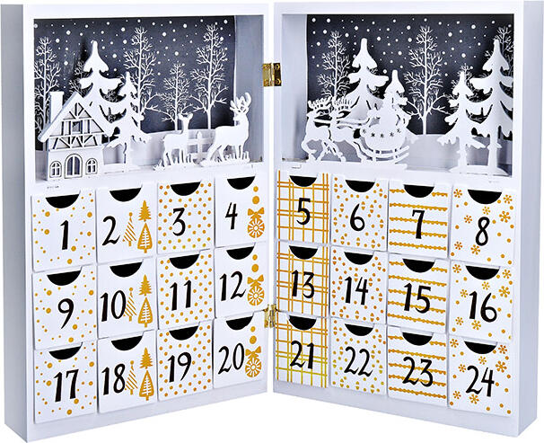 Solight LED adventní kalendář - kniha, 8x LED, 40x30cm, 2x AAA