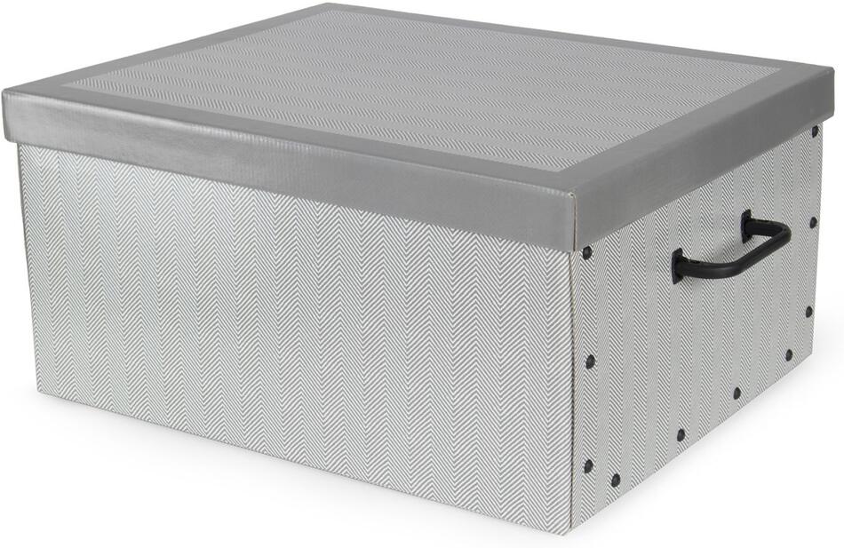 Skládací úložná krabice - karton box Compactor Boston 50 x 40 x 25 cm, šedá