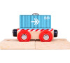 Bigjigs Rail Vagón modrý kontejner