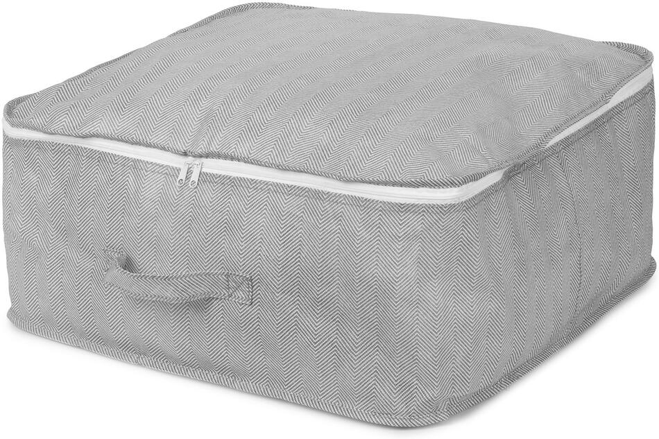 Textilní úložný box na oděvy a přikrývky se zipem Compactor Boston 46 x 46 x 20,5 cm