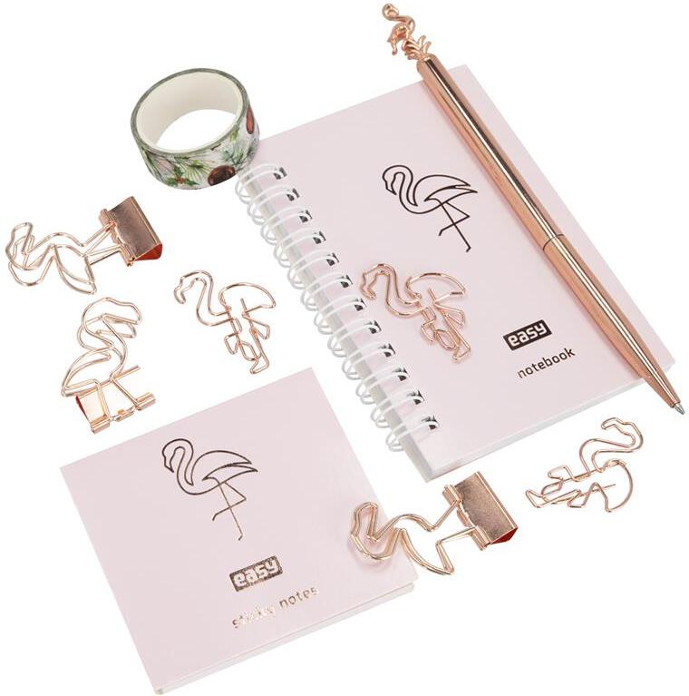 EASY FLAMINGO SET Elegantní dárková sada kancelářských potřeb