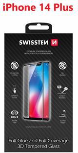 SKLO SWISSTEN ULTRA DURABLE 3D FULL GLUE GLASS PRO APPLE IPHONE 14 PLUS ČERNÉ