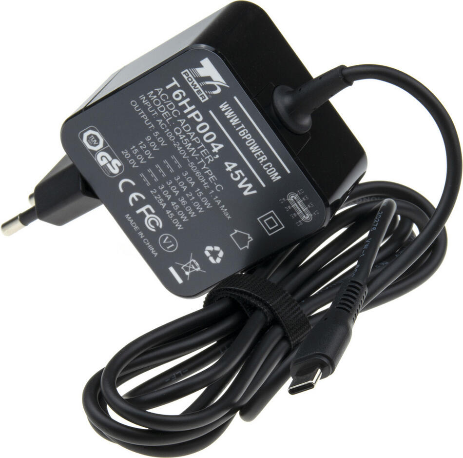 T6 POWER univerzální adaptér k notebooku, 45W, USB-C (T6HP004)