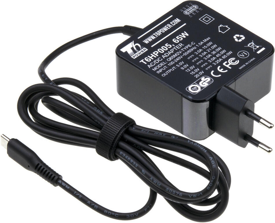 T6 POWER univerzální adaptér k notebooku, 65W, USB-C (T6HP005)