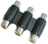 Spojka CINCH kabel/ 3xzdířka-3xzdířka GETI