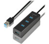 AXAGON hub USB-A / HUE-S2B / USB 3.2 Gen1 / 4x USB-A / MicroUSB / 0,3m