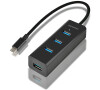 AXAGON hub USB-C / HUE-S2C / USB 3.2 Gen1 / 4x USB-A / MicroUSB / 0,4m