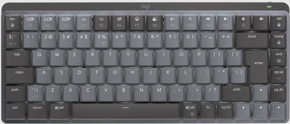 Logitech MX Mechanical Mini for Mac Minimalist Wireless Illuminated Keyboard - SPACE GREY - US INT'L - EMEA (920-010837)
