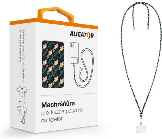 UNI šňůrka Aligator Machršňůra pro mob. tel., maskáčová