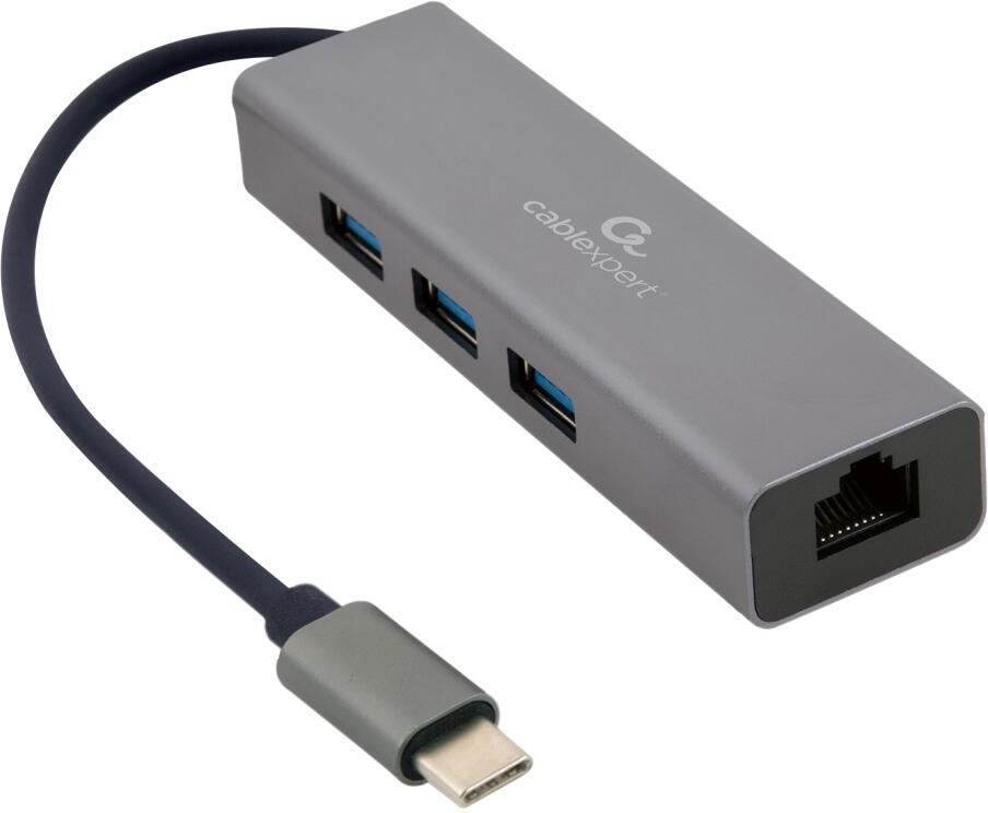 Gembird USB-C GBit adapter + 3x USB 3.1 (A-CMU3-LAN-01)