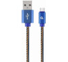 Gembird oplétaný denim USB-A/USB-C kabel 1m (CC-USB2J-AMCM-1M-BL)