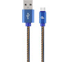 Gembird oplétaný denim USB-A/USB-C kabel 2m (CC-USB2J-AMCM-2M-BL)