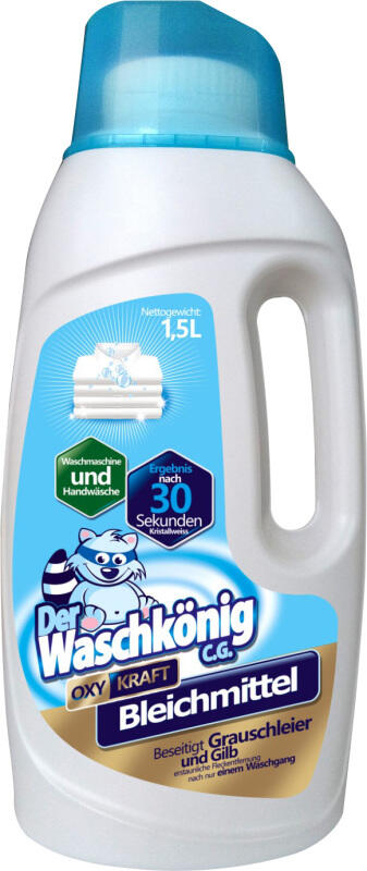 Tekuté bělidlo a odstraňovač skvrn Waschkönig Bleichmittel Oxy Kraft, 1500 ml