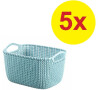 5 KS SET - KNIT košík 8L / modrý Curver