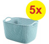 5 KS SET - KNIT košík 19L / modrý Curver