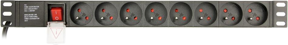 Gembird PDU 8 zásuvek, 1U, 16 A, 3m (EG-PDU-014-F)
