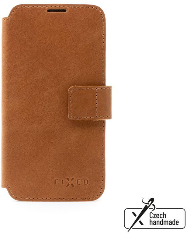 Kožené pouzdro typu kniha FIXED ProFit pro Apple iPhone 14 Pro, hnědé