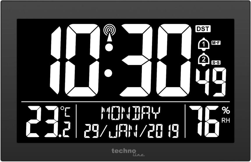 TechnoLine Digitální nástěnné hodiny s budíkem WS 8017