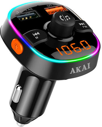Transmiter AKAI, FMT-52BT, transmiter hovorů a audia, BT, FM, USB, handsfree