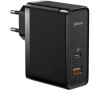 Baseus GaN5 Pro rychlonabíjecí adaptér USB-C + USB-A 100W černá (CCGP090201)