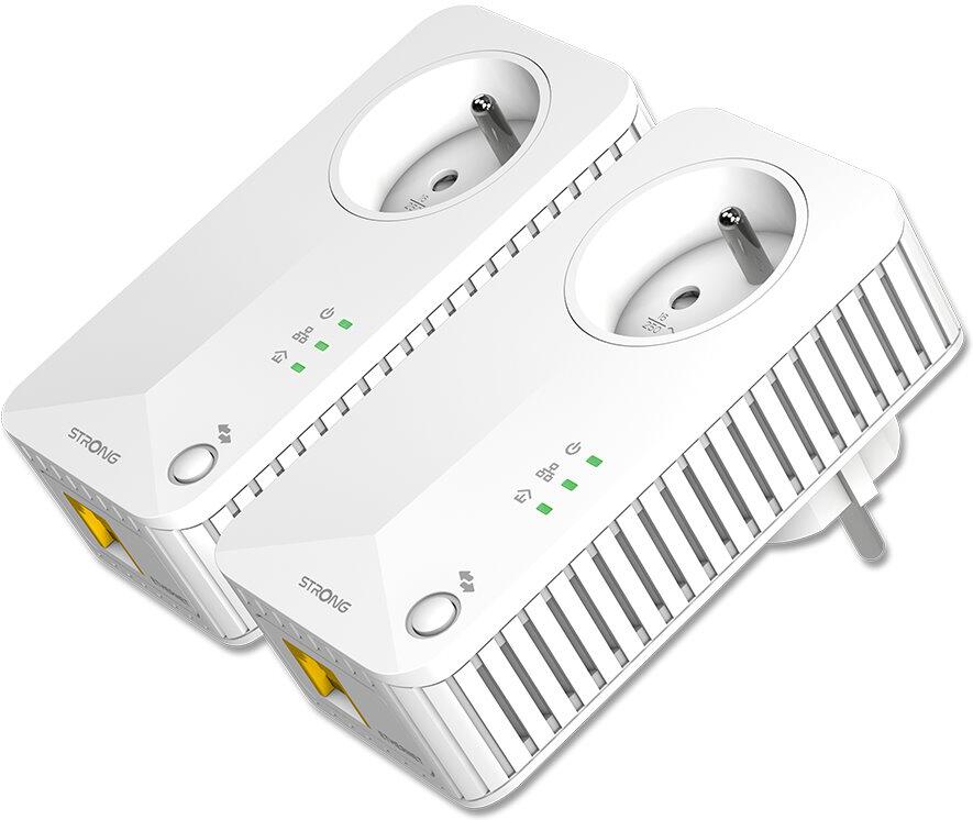 STRONG sada 2 adaptérů Powerline 600 DUO FR/ 600 Mbit/s/ 1x LAN/ bílý (POWERL600DUOFR)
