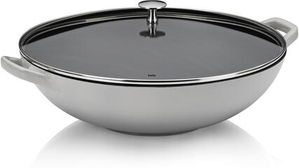 KELA Wok litinový s poklicí CALIDO 36 cm šedá KL-12610