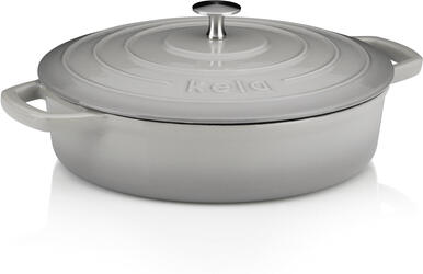 KELA Pekáč litinový s poklicí CALIDO 28 cm šedá KL-12611