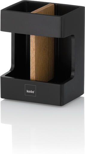 KELA Držák na zubní kartáčky Cube polyresin black KL-23688