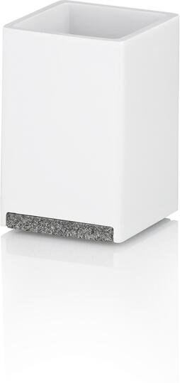 KELA Pohár Cube polyresin bílá KL-23692