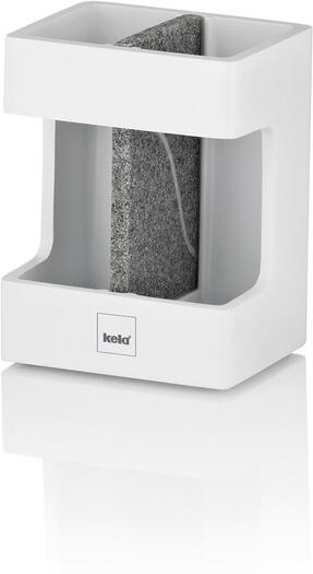 KELA Držák na zubní kartáčky Cube polyresin bílá KL-23693