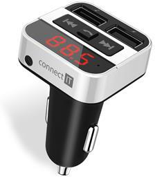 CONNECT IT InCarz Bluetooth transmitter, 2xUSB+3.5mm AUX, STŘÍBRNÝ (CCC-8800-SL)