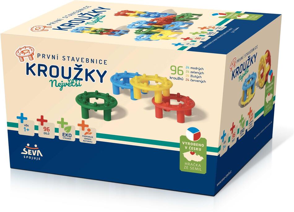 První stavebnice Seva Kroužky Největší , 96 ks, 12m+
