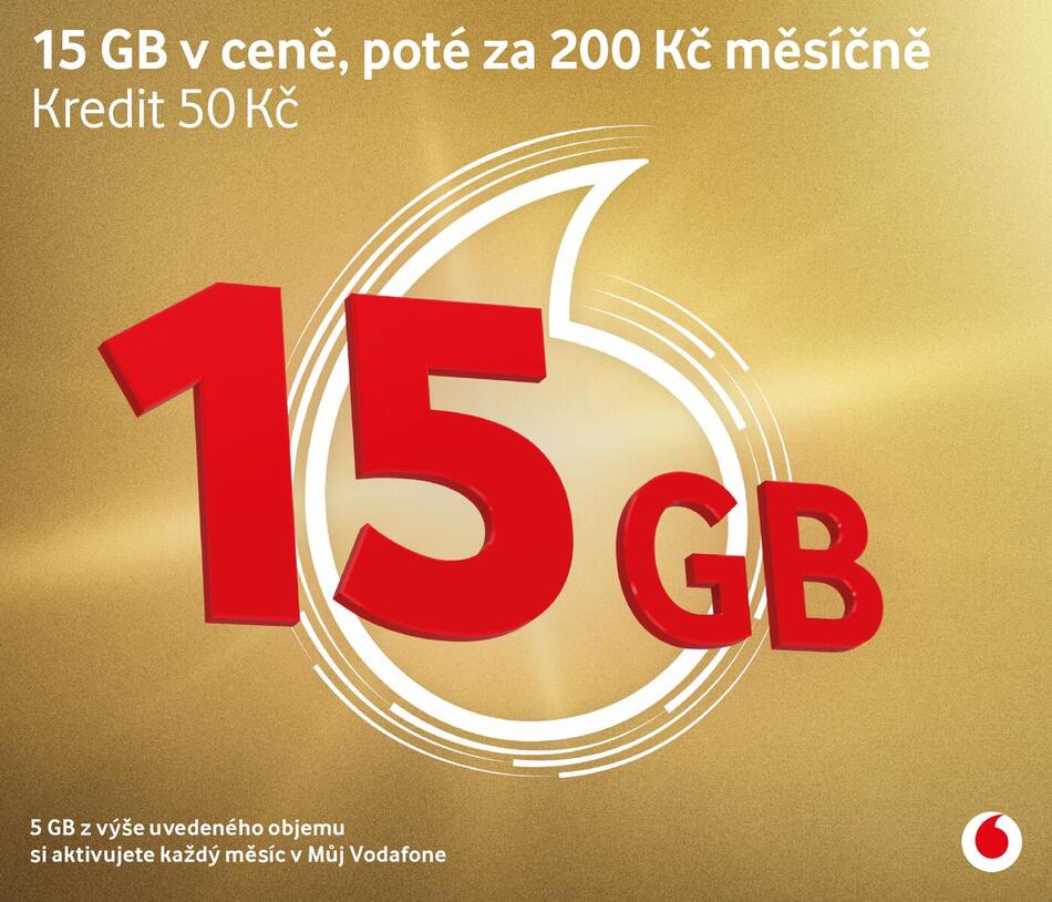 Předplacená SIM karta Vodafone edice Zlatá karta