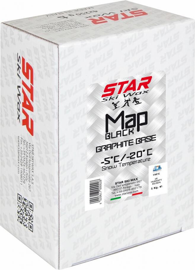 Star Ski Wax Map black grafite base 4x250g