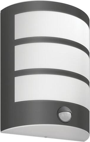 Python IR venkovní nástěnné LED svítidlo se senzorem 1x6W 600lm 2700K IP44, antracitové Philips