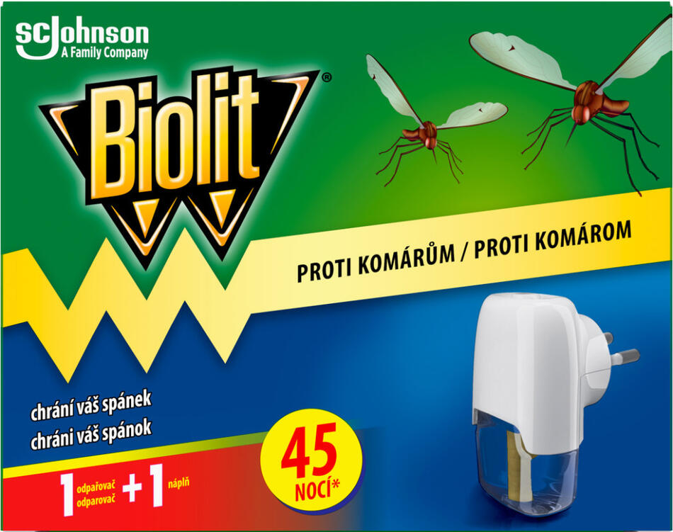 Biolit elektrický odpařovač proti komárům, 45 nocí, 27 ml