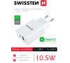 SWISSTEN SÍŤOVÝ ADAPTÉR 1x USB-C + 1x USB 2,1A 10,5W BÍLÝ