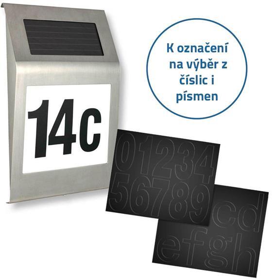 Svítidlo solární 4L s číslem domu