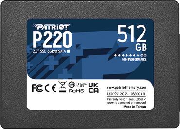PATRIOT P220 / 512GB / SSD / 2.5" / SATA / 3R (P220S512G25)