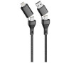 Datový kabel Forever Core 4v1 USB-A+USB-C/USB-C+Lightning 1,2m 3A černý