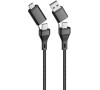Datový kabel Forever Core 4v1 USB-A+USB-C/USB-C+microUSB 1,2m 3A černý